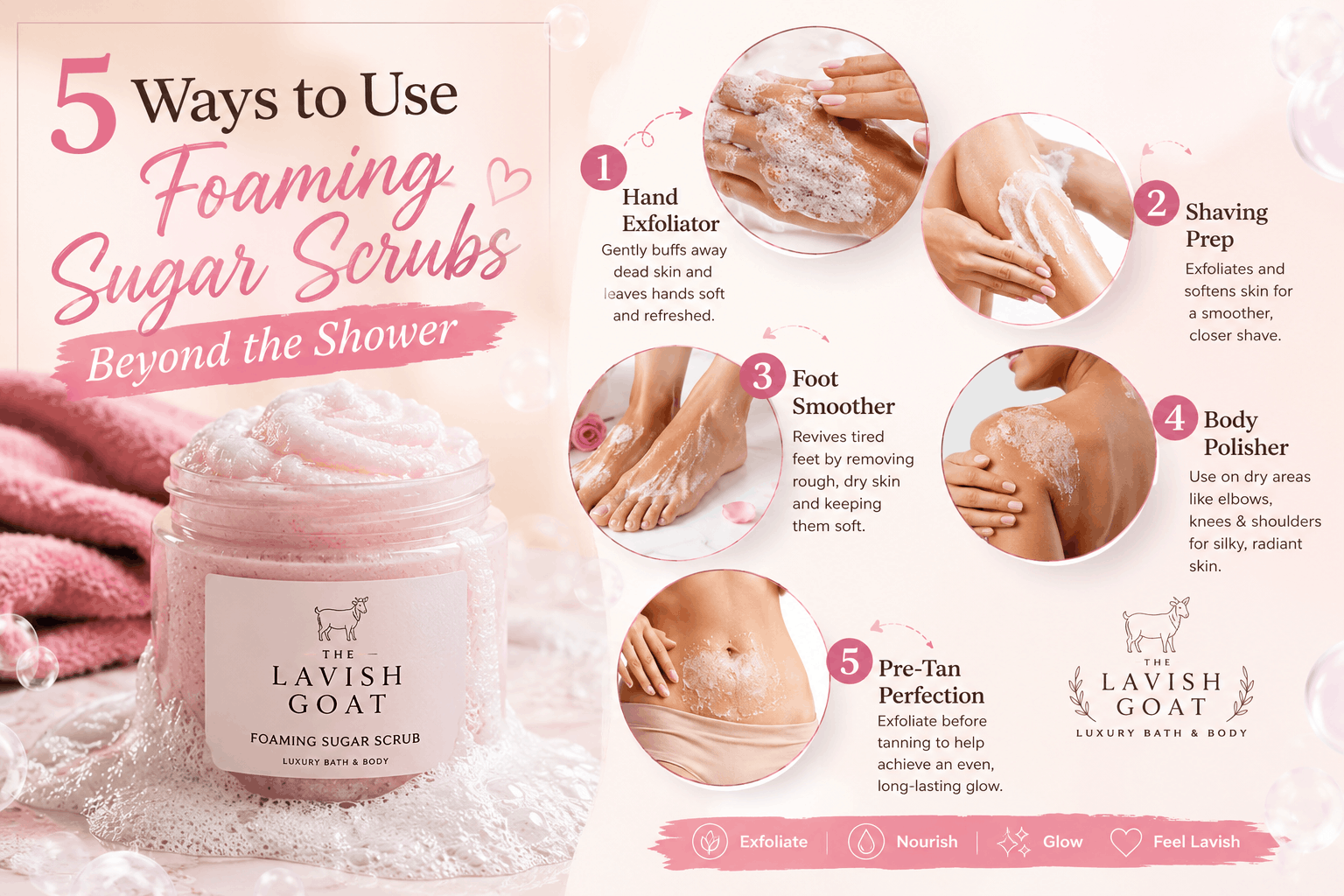 5 Ways to Use Foaming Sugar Scrubs Beyond the Shower