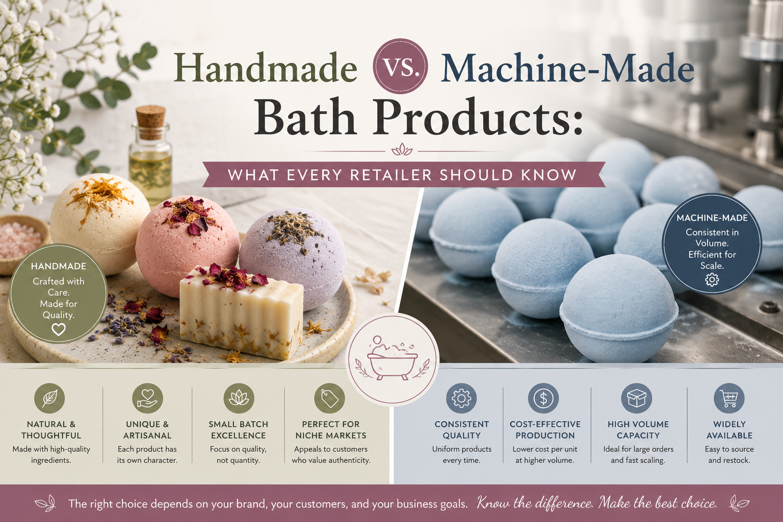 Handmade vs. Machine-Made Bath Products