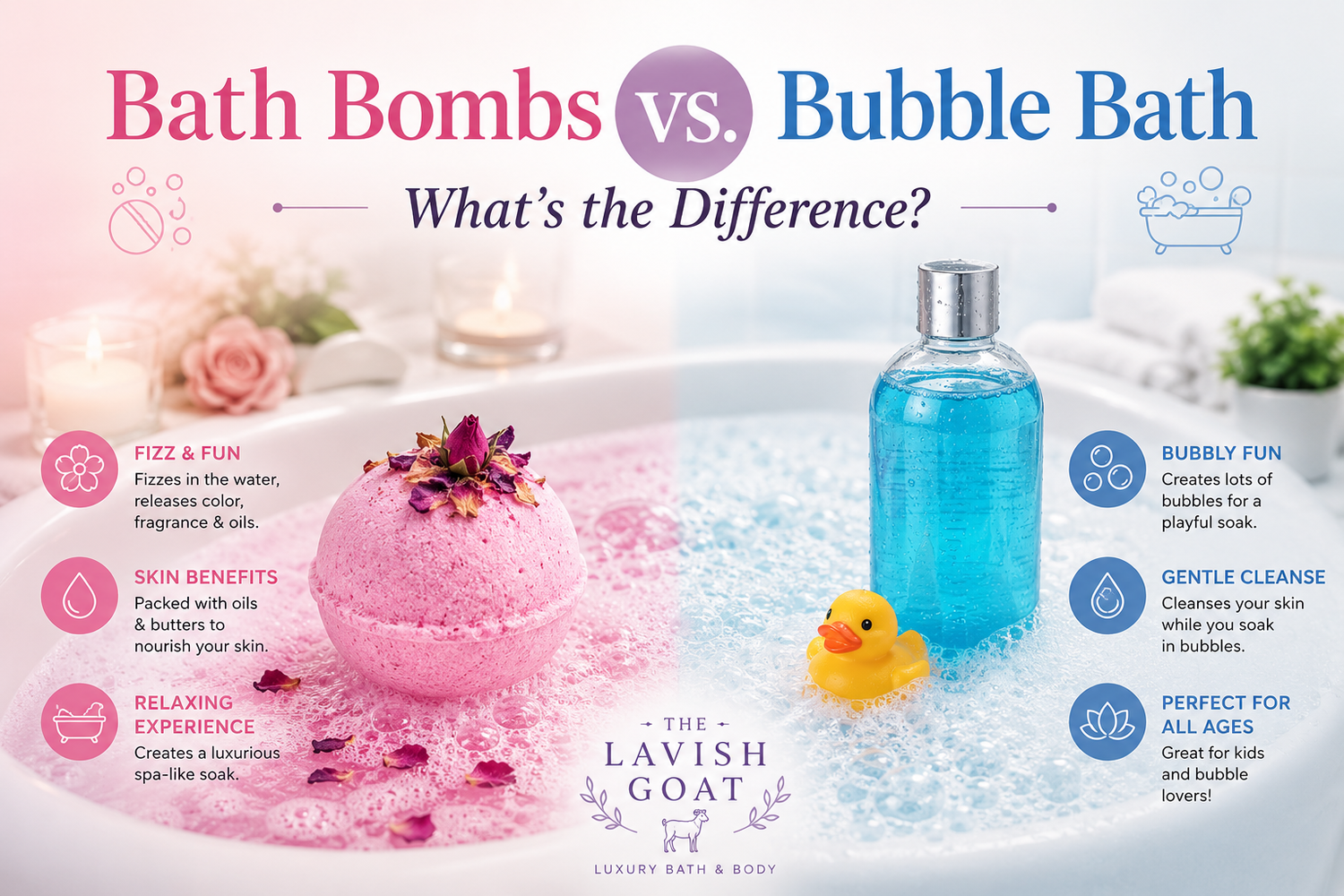 Bath Bombs vs. Bubble Bath: What's the Difference?