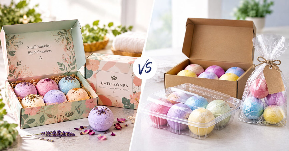 Custom vs. Stock Packaging for Wholesale Bath Bombs: Which One Wins?