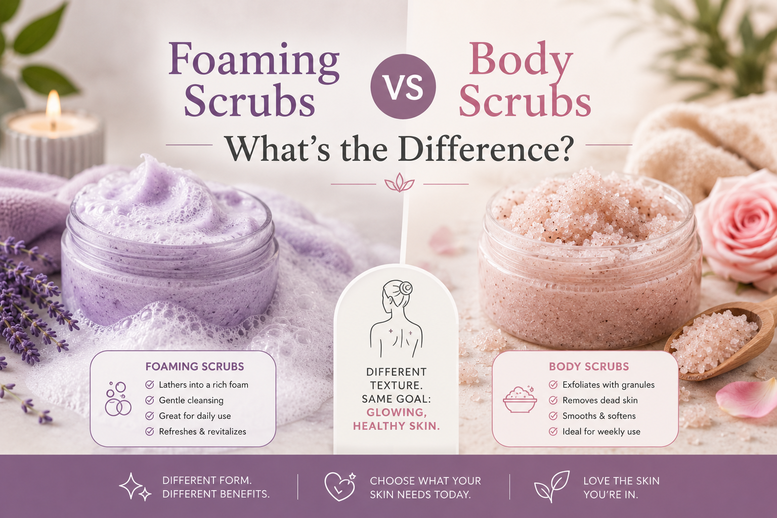 Foaming Scrubs vs Body Scrubs: What’s the Difference?