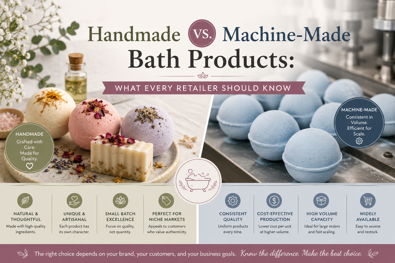 Handmade vs. Machine-Made Bath Products