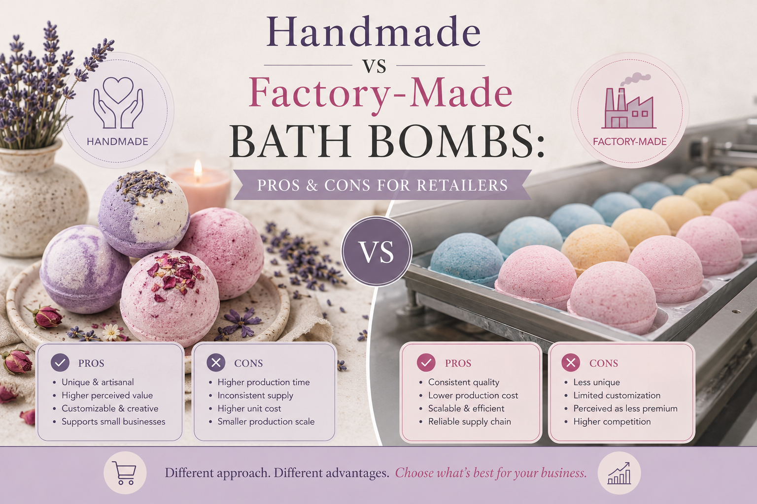 Handmade vs Factory-Made Bath Bombs