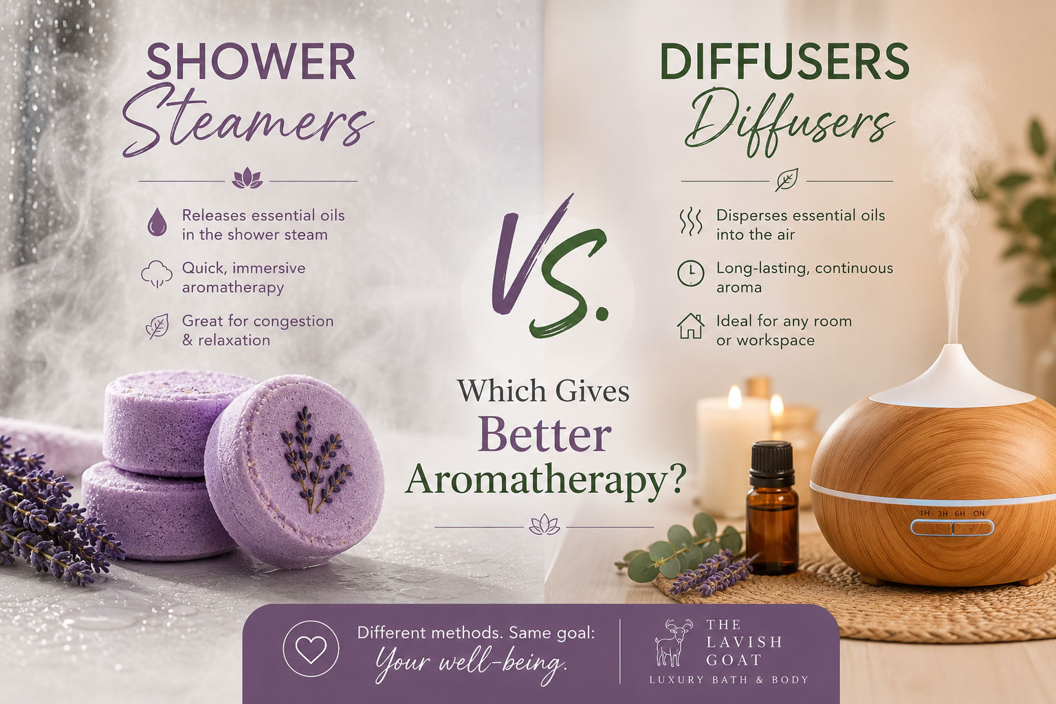 Shower Steamers vs. Diffusers: Which Gives Better Aromatherapy?